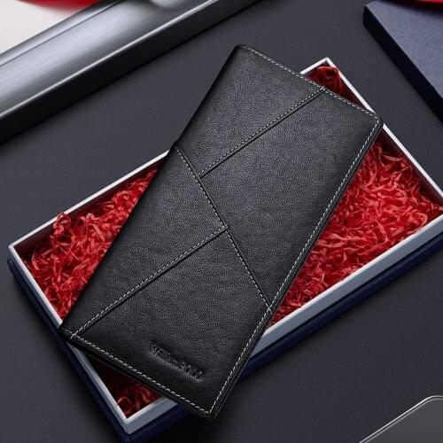 WILLIAMPOLO 2021 new wallet mens long leather leather ultra-thin high-end card bag men wallet tide card luxury designer wallet