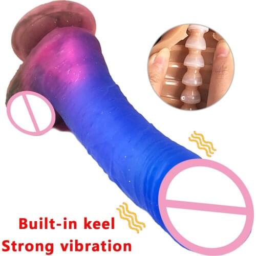New Multicolor Vibrating Dildo With Suction Cup Female Masturbator Realistic Penis Dildos Anal Vibrators For Women Sex Products