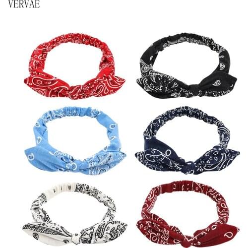 3 pcs Cotton Headband for Women Hair Accessories Girls Paisley Headwear Woman Cute Head Wrap Cat Ears Headbands 2020 VERVAE