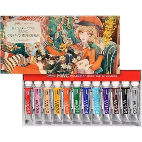 Holbein Natsume Lemon Joint Transparent Watercolor pigment 12 Color Set Water Color Set Painting Art Supplies,Japan