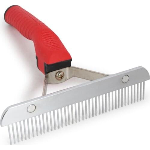 Pet Grooming Rake Undercoat Brush for Dogs Long Tooth Undercoat Rake Stainless Steel Dog Deshedding Comb for Long-haired Dog Cat