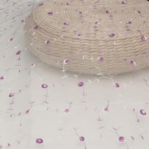 Width 280cm Exquisite flower Embroidery Lace organza Fabric Thread Bridal Gown Wedding Fabrics Tulle Cloth DIY