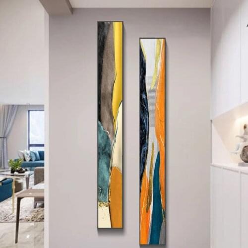 Modern Minimalist Decorative Painting Abstract Art Dislocation Geometric Canvas Print Vertical Strip Corridor HomeDecor Unframed