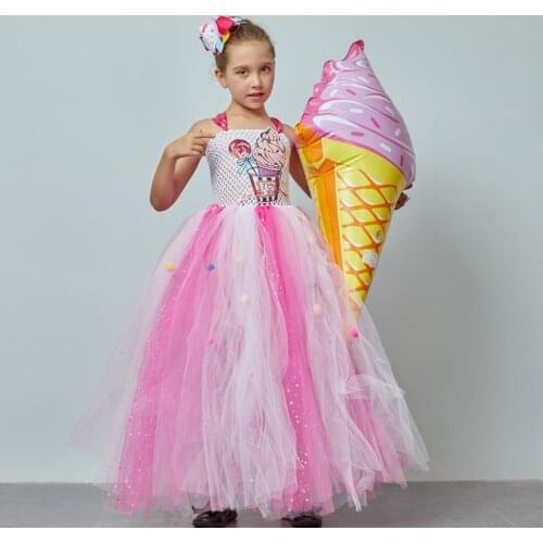 Wedding Dress for Bridesmaid Ice Cream Design Halloween Costume Dress Purim Carnival Disguise Clothes Nina Disfraz Fancy Gown