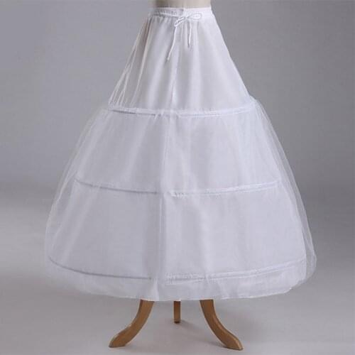 Bridal Petticoats For Ball Gown Three Hoops Wedding Crinoline With One Layer Tulle