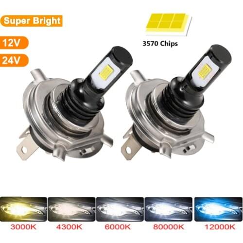 LED Super Bright Car Headlights H1 H3 H7 H4 H8/H9/H11 HB3/9005 HB4/9006 Auto Bulb 80W 12000LM Automobiles Headlamp 6500K 4300K