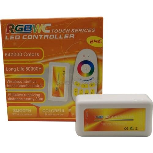RGBWC LED Controller with 2.4G RF Wireless Touch Remote Control DC12V 24V 6A * 5 Channel For 12V 24V 5050 SMD RGBCCT LED Strip