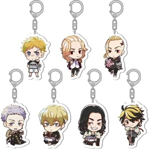 Tokyo Revengers Anime Cosplay Keychain Manjiro Ken Takemichi Hinata Atsushi Chibi Kawaii Bag Pendant Fan Collection Props