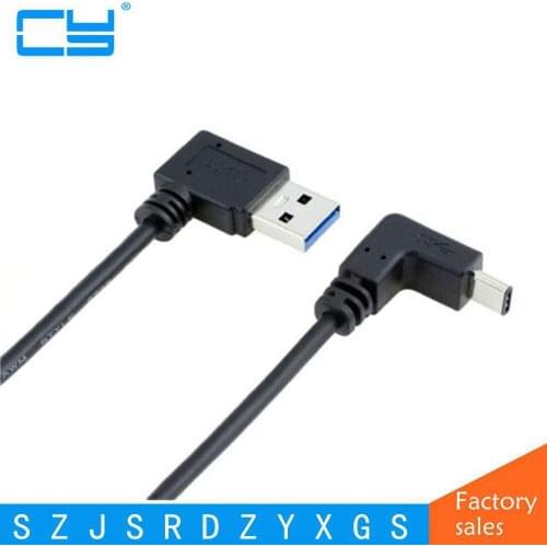 USB 3.1 type-c type c USB-C Up & Down Angled to 90 Degree Right & Left Angled A Male Data Cable 1m for Macbook & Tablet & Phone