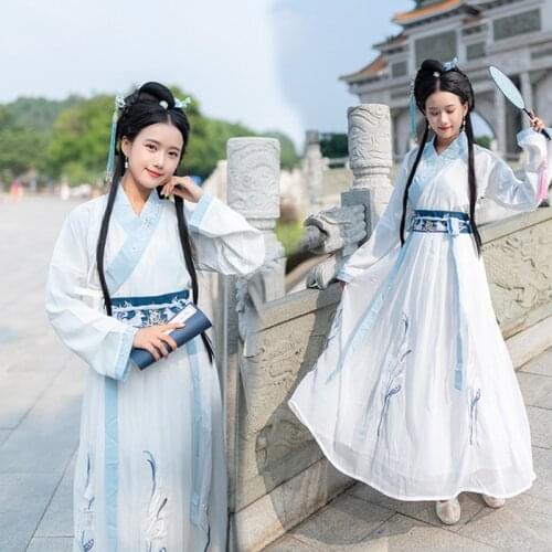 Female Hanfu Costumes Chinese Traditional Elegant Dress Han/Tang/Ming Dynasty Ancient Classical Dance Performance Clothes VO403