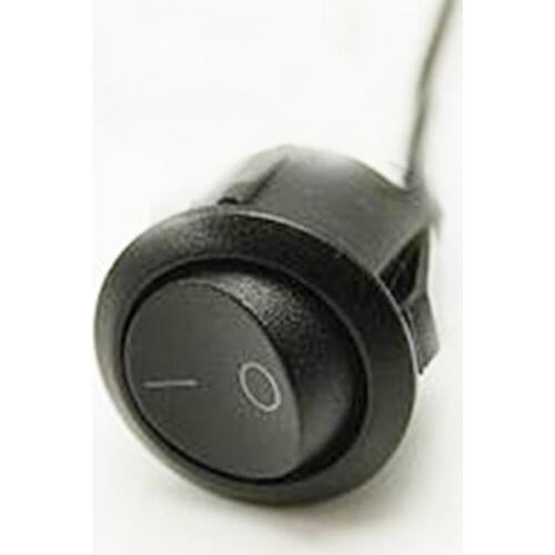 10pcs Black round rocker switch 2 pins toggle LED switches on-off control power button with wire for lamp accessories wholesale