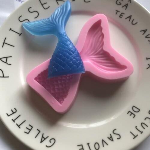11*8*1.8cm Large Single Mermaid Silicone Fondant Molds Chocolate Mold Fishtail Shape Cake Decorating Tools