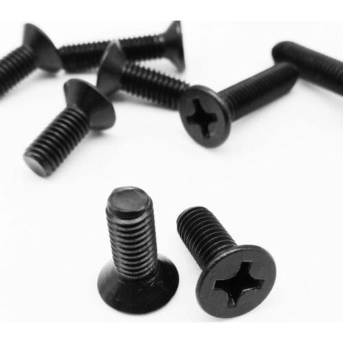 2/20 M4 M5 M6 M8 Black 304 Stainless Steel Cross Recessed Phillips Flat Countersunk Head Screw Bolt Dia 4 5 6 8mm Length 6-100mm