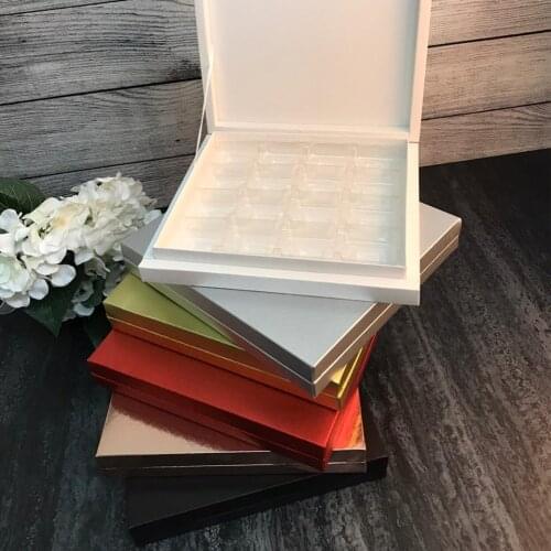 Cardboard Chocolate Boxes Set of 3 Pieces Luxury Paper Box 4 x 4 Seperator Chocolate for Gift ( 32 to 48 units)