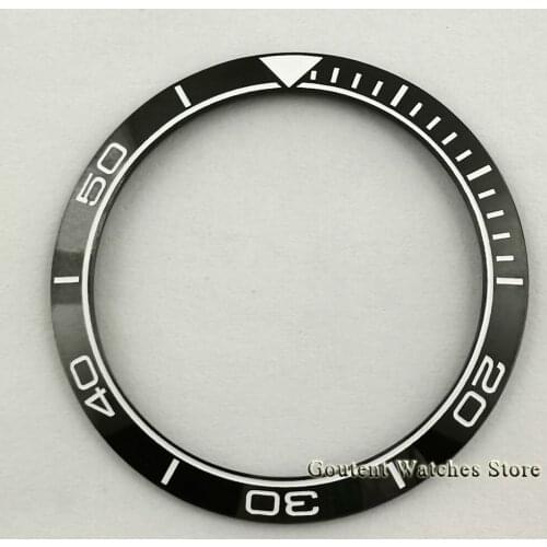 38mm Goutent Black Bezel Insert For 40mm Mens Automatic Watches Ceramic Bezel Ring Watch Spare Parts