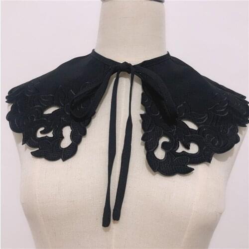 5pcs many design Women Vintage Embroidery Detachable Collar Elegant Lady White Lace False Shirt Collars