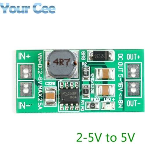 5pcs DC-DC 3.2V 3.7V 4.2V to 5V Voltage Regulator Converter Adjustable Boosting Step Up Power Supply Module 2-5V