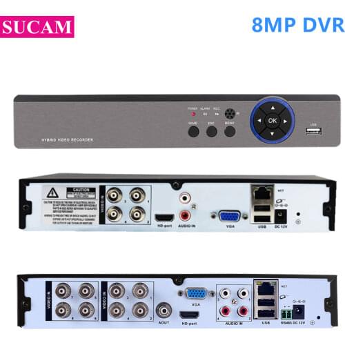 8MP AHD DVR Digital Video Recorder 4Channel 8Channel DVR Hybrid 5MP 4K NVR for 5MP 8MP AHD/TVI/CVI/CVBS/IP Cameras Support XMEye
