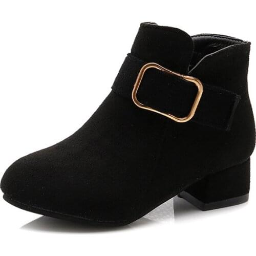 Autumn Winter Girls Snow Boots Buckle Boots For Kids Childrens Ankle Boots Princess Sweet Warm Shoes