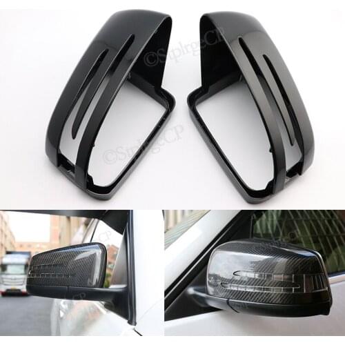 For Mercedes Benz B Class W246 2012-2018 Rearview mirror cover bright black carbon fiber pattern mirror cover Mirror accessories