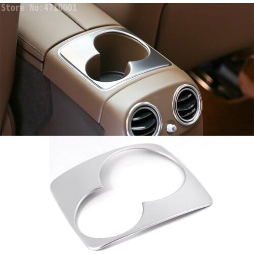 For Mercedes Benz W213 E Class 2016 2017 Interior ABS Chrome Rear Row Cup Holder Frame Cover Trim