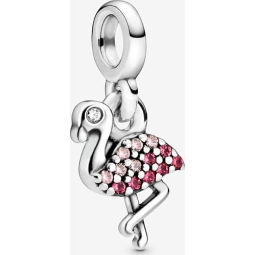 S925 Silver My Pink Flamingo Pendant New Style Flamingo Pendant Jewelry ME Original Beads Charms