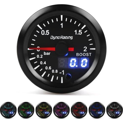 Dynoracing Dual Display 52MM 7 Colors Turbo boost gauge 2Bar Boost meter with stepper motor Boost sensor