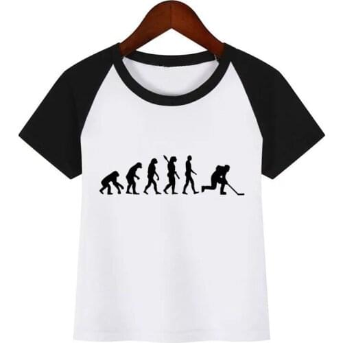 Boys and Girls Anime Evolution of Ice Hockeyer Print T Shirt Baby Kids Funny Clothes Chirden Summer T-shirt