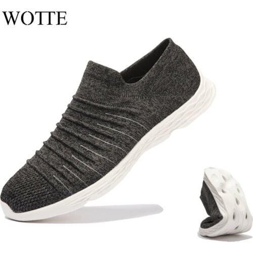 WOTTE Summer Shoes Men Casual Shoes Slip-on Breathable Mesh Shoes For Men Quick Drying Water Loafers Size 40-50 zapatos hombre