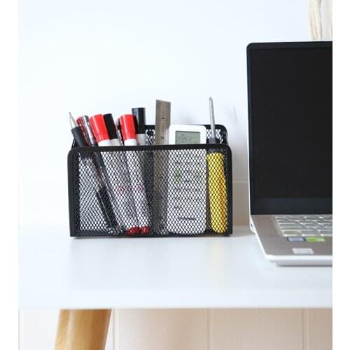Metal Wire Mesh Magnetic Marker Holder Storage Box Pen Organizer Stationery Holder For Home Office School Storage Rack