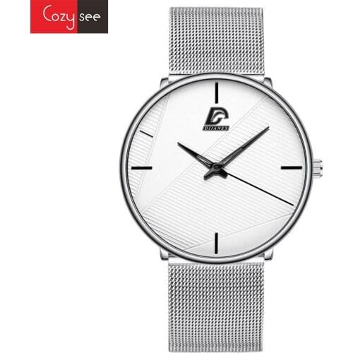 Fashion Simple Quartz Mens Business watch for Young Boy Watch with Mesh wristband watch