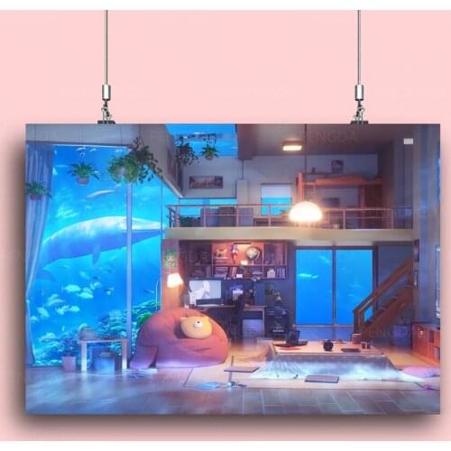 Home Decor Prints Warm Family Painting HD Pictures Aquarium Wall Art HD Modular Canvas Creative Poster For Bedside Background