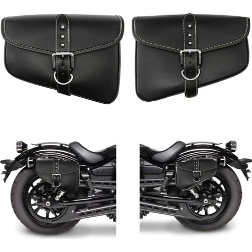 Motorcycle Saddlebag Side Tool Bags For Harley Sportster XL883 XL1200 Left Right Black PU Leather Luggage Pouch Storage Moto Bag