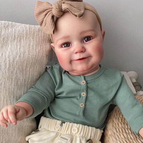 60 CM 3D-Paint Skin Soft Silicone Reborn Baby Doll Toy fat face newborn bebe reborn children gift bonecas