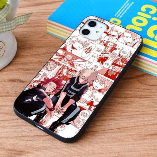 For iPhone Bakugo and kirishima Soft TPU border Apple iPhone Case