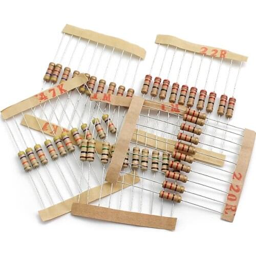 200pcs/lot 1W 5% Resistor Assortment Kit 20Value 10 ohm - 1M ohm Resistor Set 22R 47R 100R 220R 470R 1K 4.7K 100K ohm Resistance
