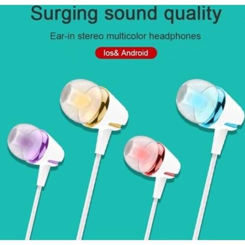 CHYI Earphones With Microphone Wired Handsfree Headset In Ear Gaming Sport Extra Bass Colorful Music Earbuds For Tablet Phone PC