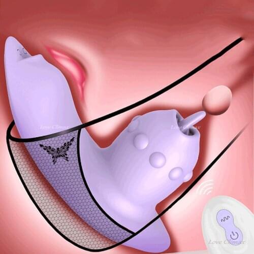 Wearable Underwear Tongue Vibrator Remote Clitoral Stimulator Female Masturbator Vagina Massager Couple Tongue Licking Sex Toys