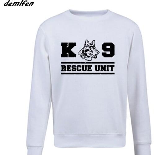 New Fashion Casual Men Hoodie K9 Rescue Unit Sweatshirt Security German Shepherd Fireman Police Military FBI CIA hoodies Coat