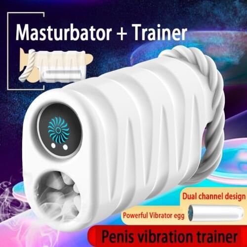 New Powerful Penis Vibrator Male Masturbators Sex Machine Vibrating Penis Trainer Massager Vibrador Egg Sex Toys for Men Adults