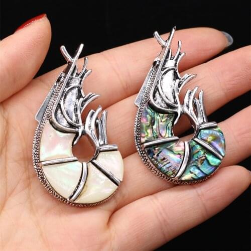 New Style Pendant Natural Shell Shrimp-Shaped For Jewelry Making DIY Necklace Anklet Accessory