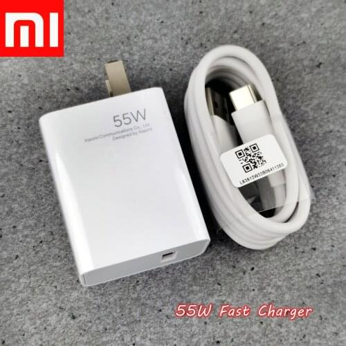 Original XiaoMi GaN 55W Fast Charger Usb Type-C Cable Quick MDY-12-EQ Quick Charge adapter 20V=2.5A 11V=5A Max for Mi Redmi