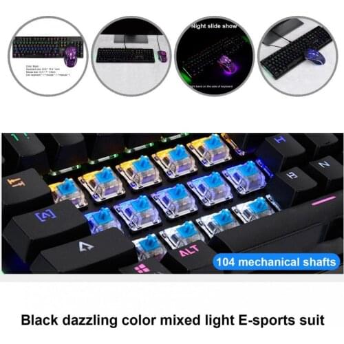 104 Keys AJAZZ Durable Quick Response Gaming Keyboard Mouse Lightweight Office Keyboard with Backlight for Desktop