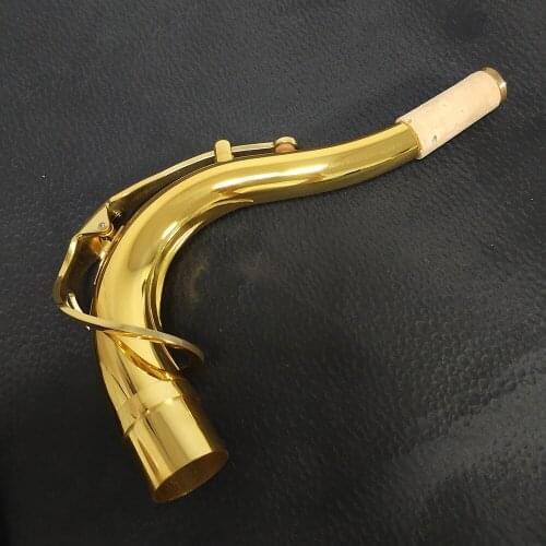Saxophone Tenor Bending Neck Golden Brass Curved Neck Tone Transparent