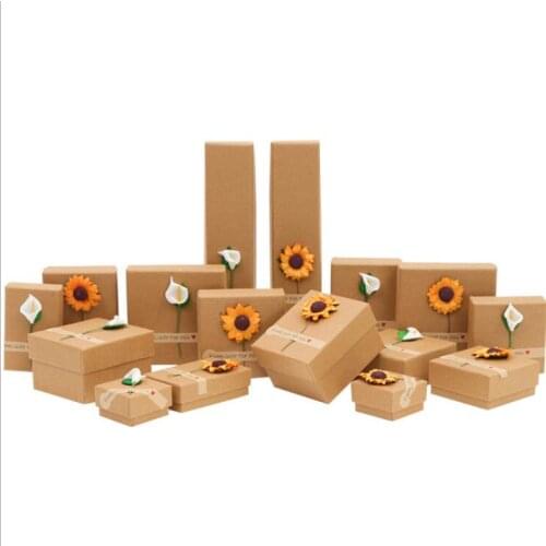 100 pieces/Lot Jewelry Box For Engagement Ring Earrings Necklace Bracelet Display Gift Boxes Black White brown Color