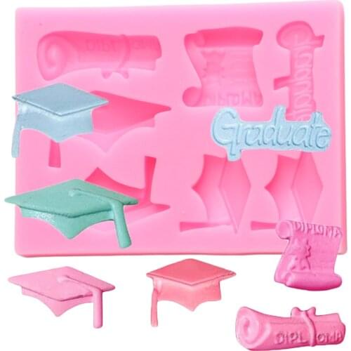 Graduation Doctor Hat Silicone Mold Chocolate Fondant Cake Decorating Tools Cupcake Topper Gumpaste Candy Clay Resin Mould
