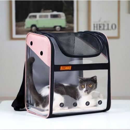Cat Carrier Bag Breathable Transparent Puppy Cat Backpack Cats Box Cage Small Dog Pet Travel Carrier Handbag Space Capsule