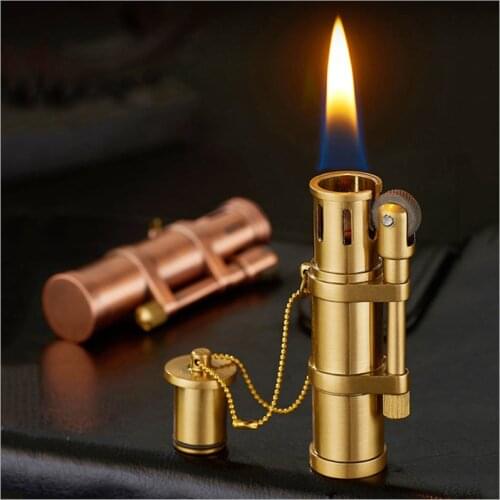 Kerosene Lighter Windproof Lighter Retro Metal Kerosene Sailing Lighters Unique Oil Lighters Windproof Men Smoking Lighter Gift