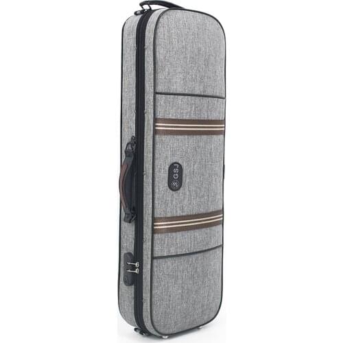 High Grade Gray Rectangle Violin Case Large Storage Space With Hygrometer 4/4