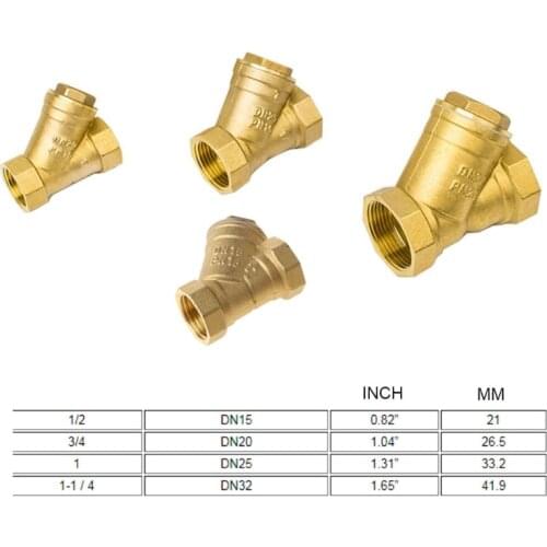 Y Shaped filter Brass Strainer Filter Household Water Pipe Adaptor Connector